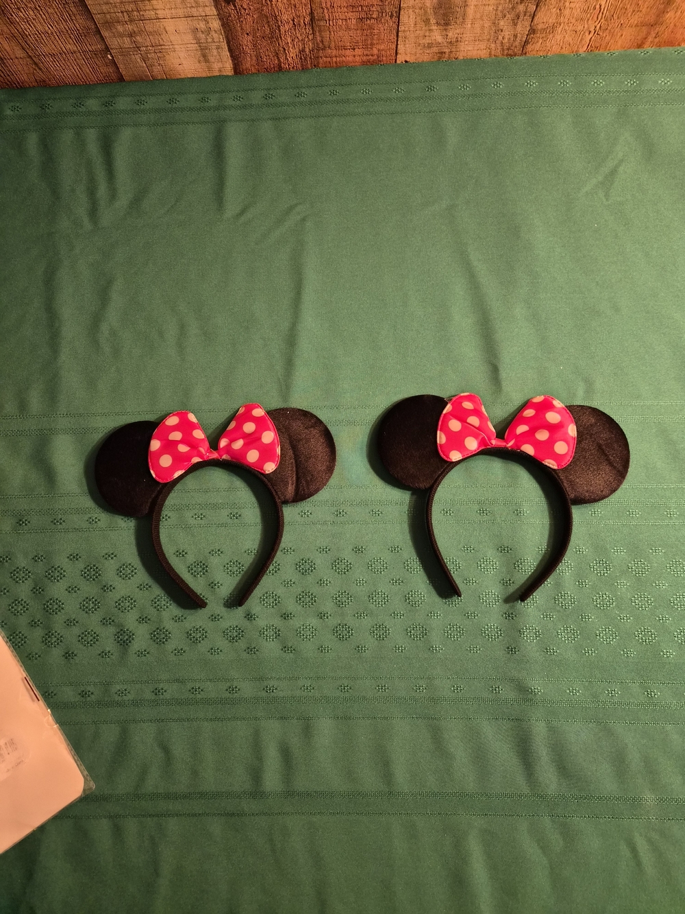 Kids Black Minnie Mouse Style Headband with Pink Polka Dot Bow 2 Pack